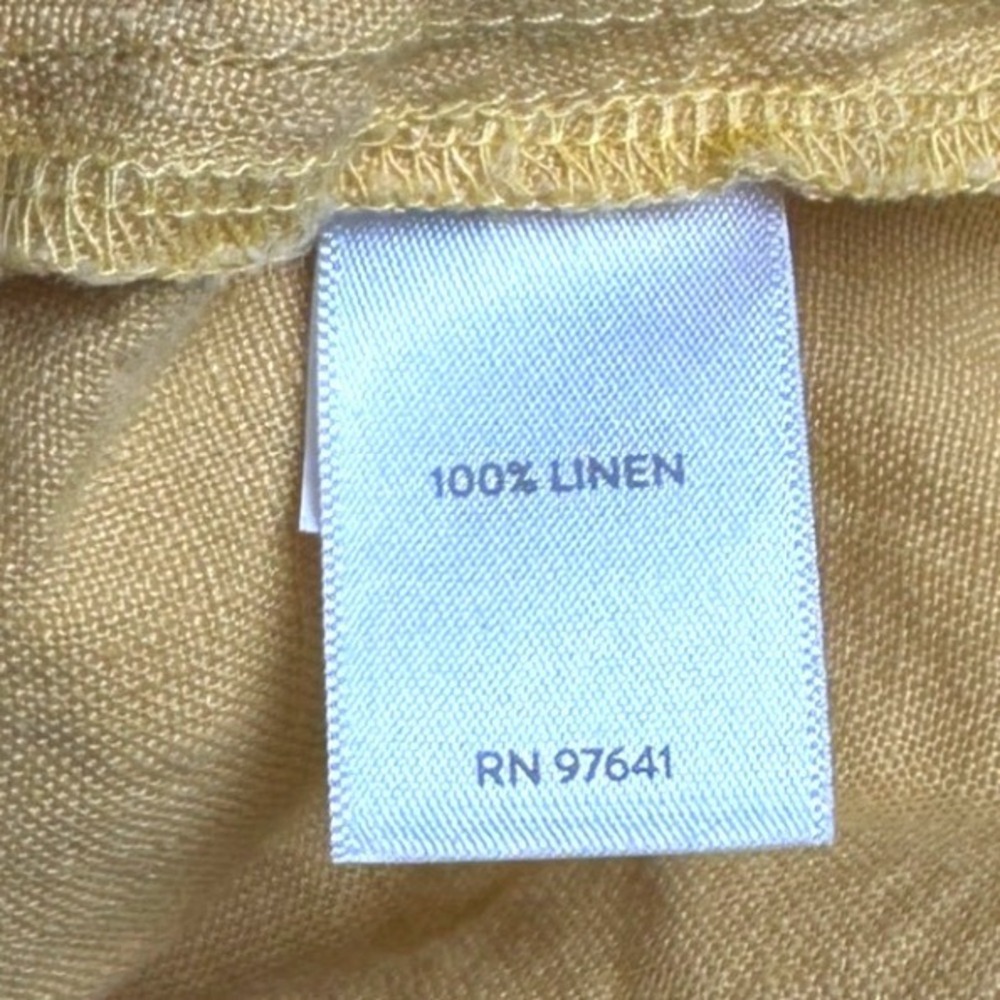 J. Jill Love Linen Mustard Yellow Wide Leg Cropped Pants Womens Small 100% Linen - Picture 4 of 7